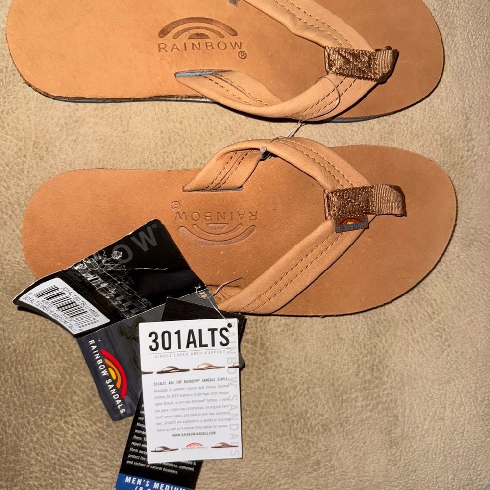 Rainbow Men's Brown Flip-Flops